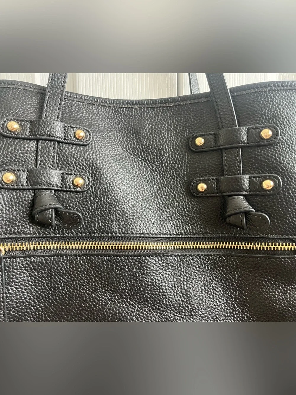 Laggo Siena Black Leather Tote Bag